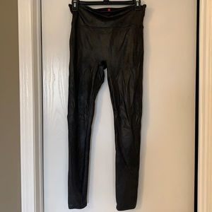 Spanx Leggings Black Leather Look